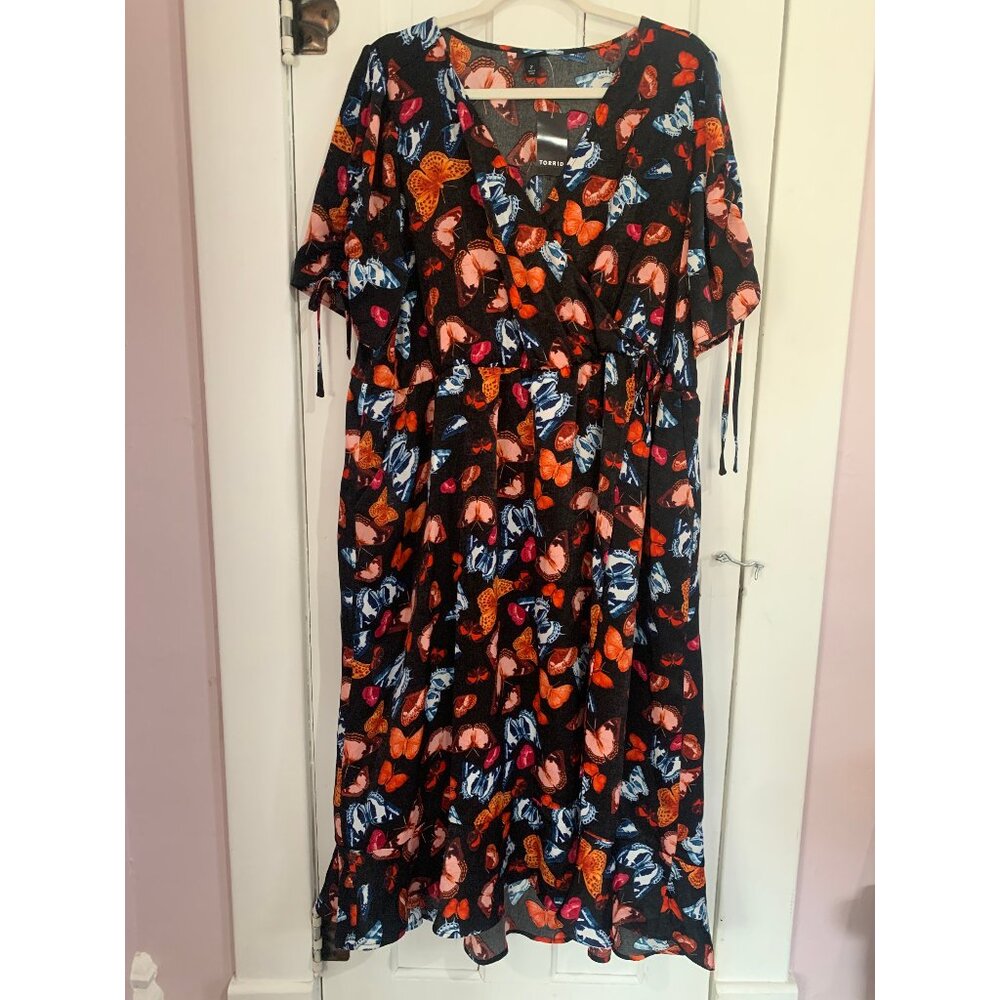 Butterfly Print Midi Dress